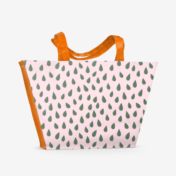 Пляжная сумка «Абстрактный минималистичный паттерн с семенами растений»