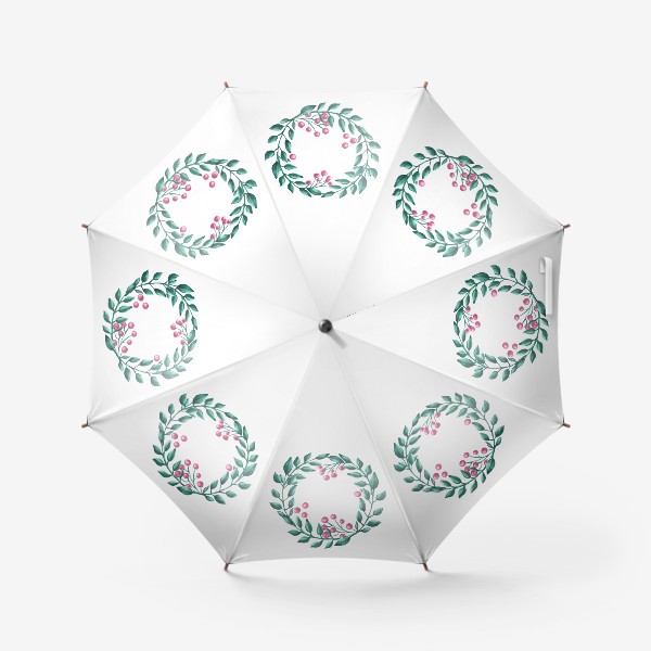 Зонт «Венок с розовыми ягодами»