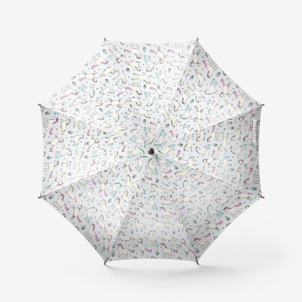 Зонт «Принт с единорогами праздничный»