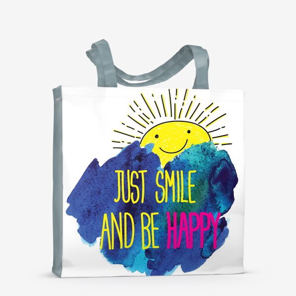 Сумка-шоппер «Просто улыбайся и будь счастлив!»