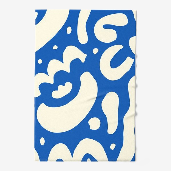 Полотенце «Узор с абстрактными формами на синем фоне»