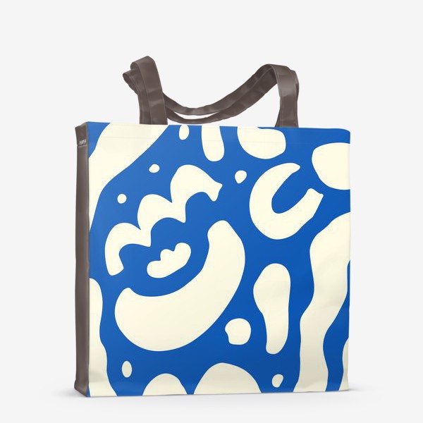 Сумка-шоппер «Узор с абстрактными формами на синем фоне»