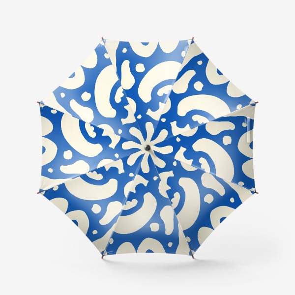 Зонт «Узор с абстрактными формами на синем фоне»