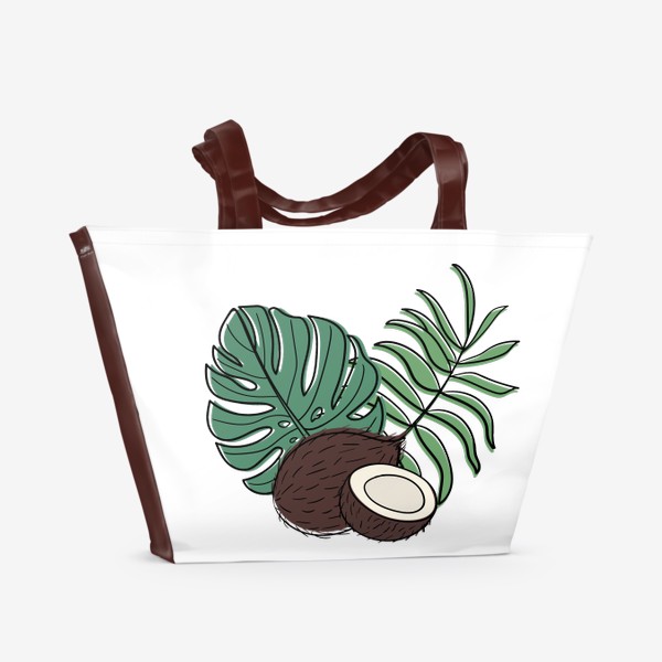 Пляжная сумка &laquo;Кокос и тропические листья&raquo;