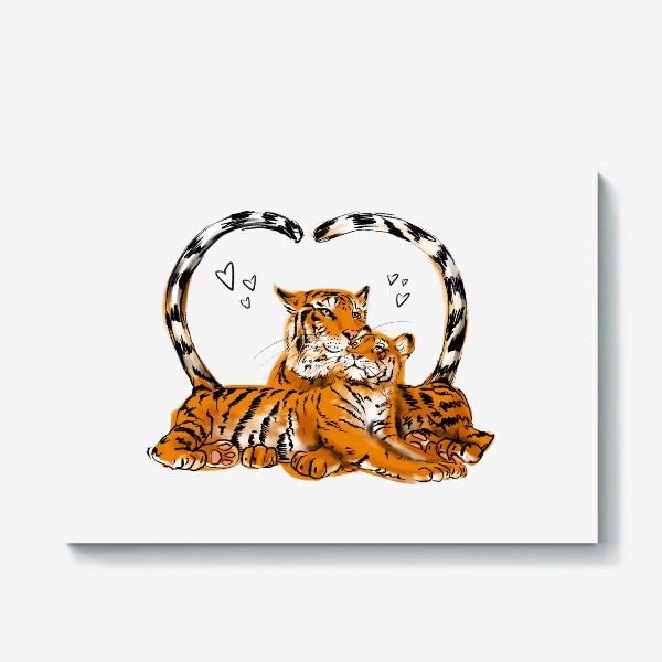 Холст «Тигры любовь»