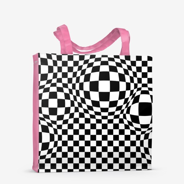 Сумка-шоппер &laquo;чёрно-белый шахматный геометрический абстрактный паттерн&raquo;