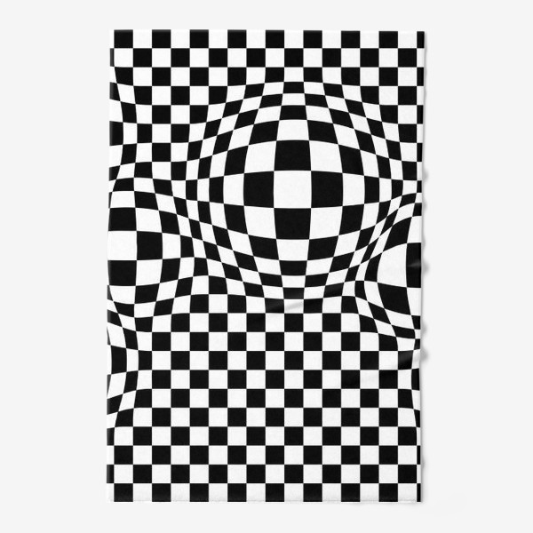 Полотенце «чёрно-белый шахматный геометрический абстрактный паттерн»