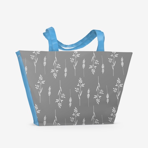 Пляжная сумка «Травинки на сером фоне»
