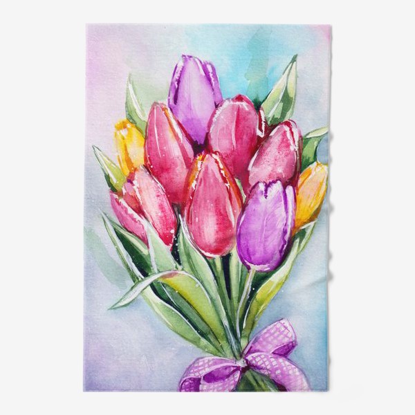 Полотенце «Букет с тюльпанами»