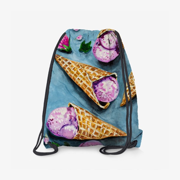Рюкзак «Мороженое и цветы. Акварель»