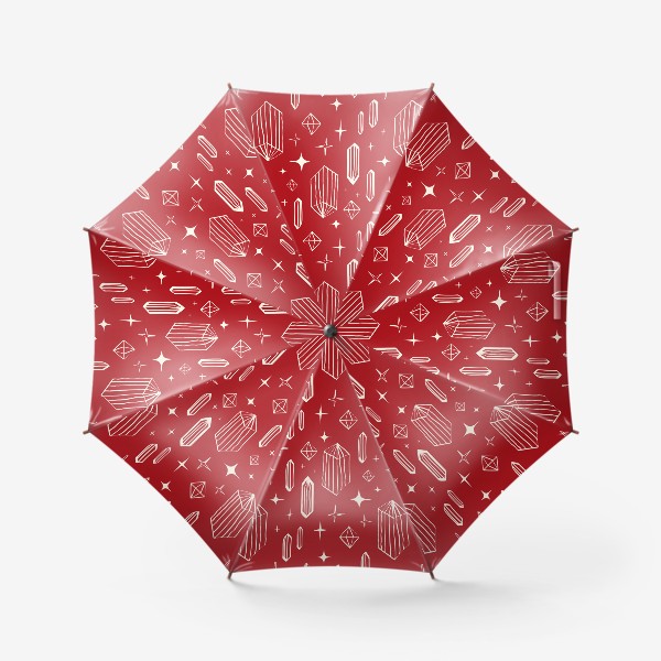 Зонт «Магические кристаллы и бриллианты на красном фоне  »