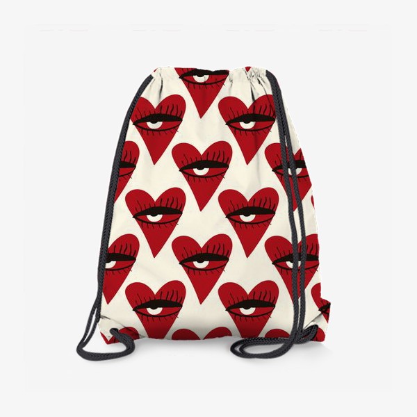 Рюкзак «Красные сердца с глазами »