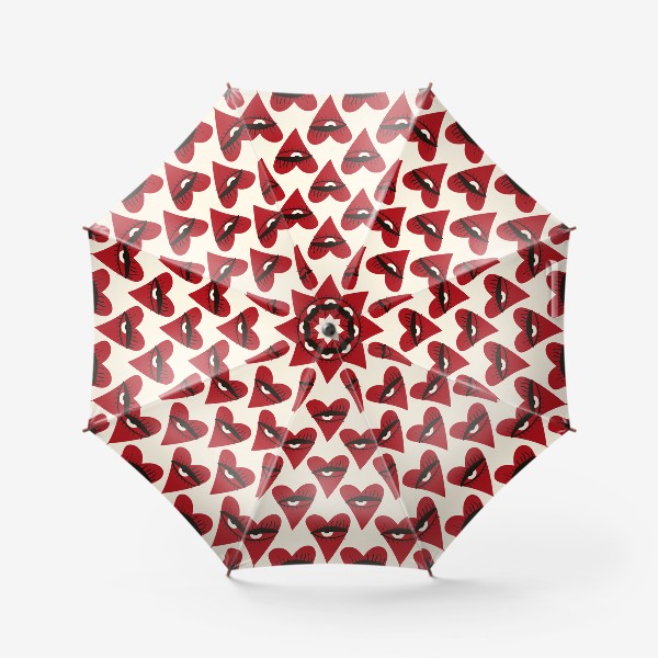 Зонт «Красные сердца с глазами »