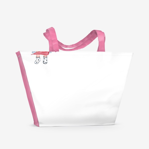 Пляжная сумка «Девочка с зонтиком / Ребенок в сапогах»