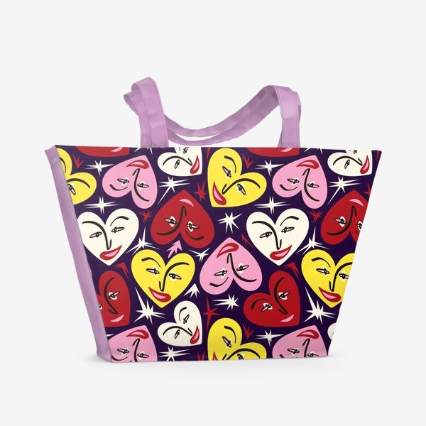 Пляжная сумка «Забавные любовные сердечки »