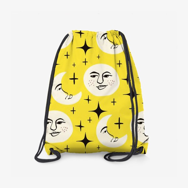 Рюкзак «Желтый паттерн с луной и солнцем »