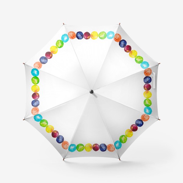 Зонт «Яркие акварельные цветные пятна Линия из шести абстрактных кругов»