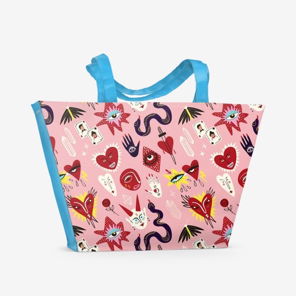 Пляжная сумка «Мистический любовные персонажи на День Святого Валентина  »