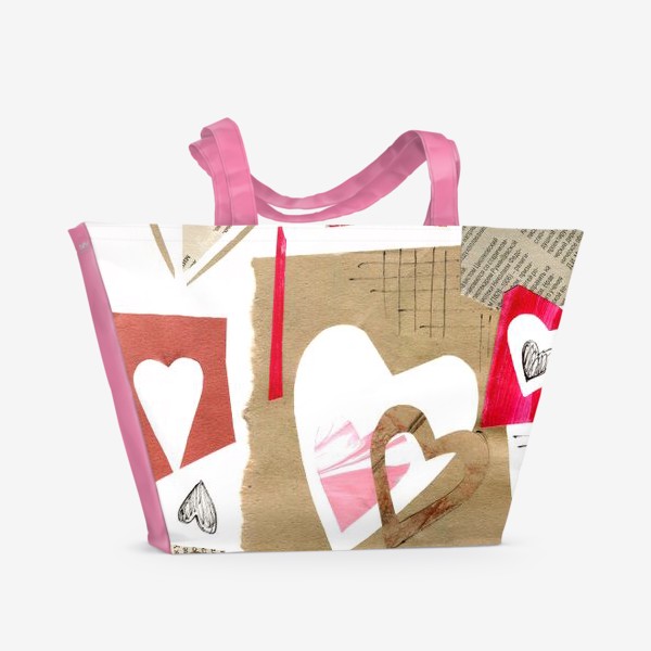 Пляжная сумка «сердечный коллаж»