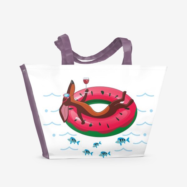 Пляжная сумка «такса на море»