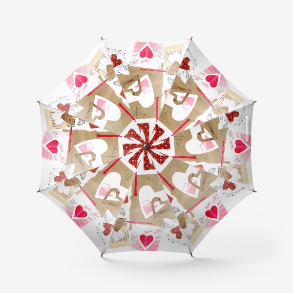 Зонт «сердечный коллаж»