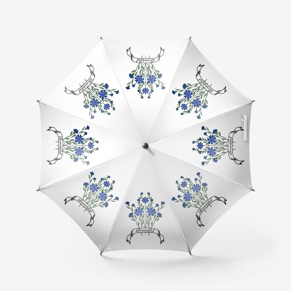 Зонт «Современная геральдика - васильки»