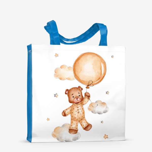 Сумка-шоппер «Мишка с бежевым воздушным шаром»