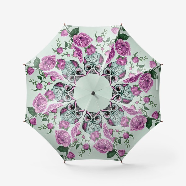 Зонт «Сова и роза»