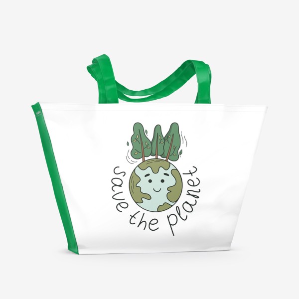 Пляжная сумка «Save the Planet. Экология, устойчивый образ жизни, концепция сохранения природы»