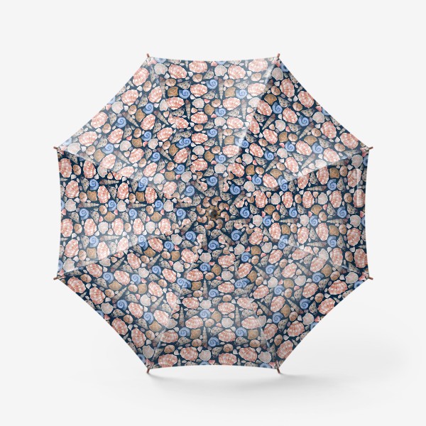 Зонт «Акварельный паттерн с ракушками»