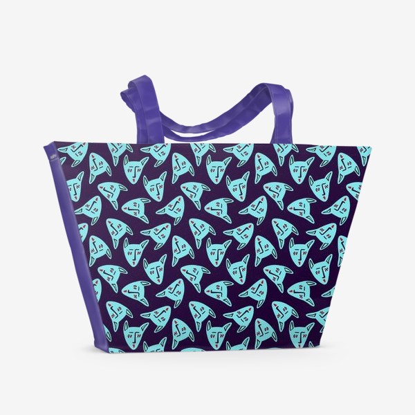 Пляжная сумка «Голубые коты »