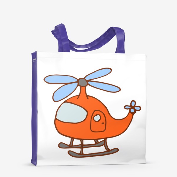 Сумка-шоппер «вертолет. детский милый рисунок»