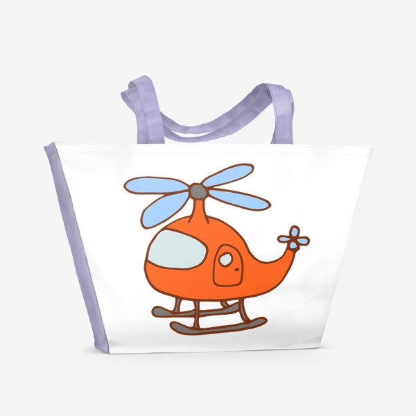 Пляжная сумка «вертолет. детский милый рисунок»