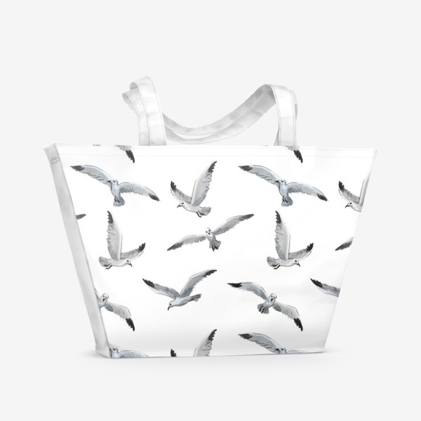 Пляжная сумка «Акварельные чайки»