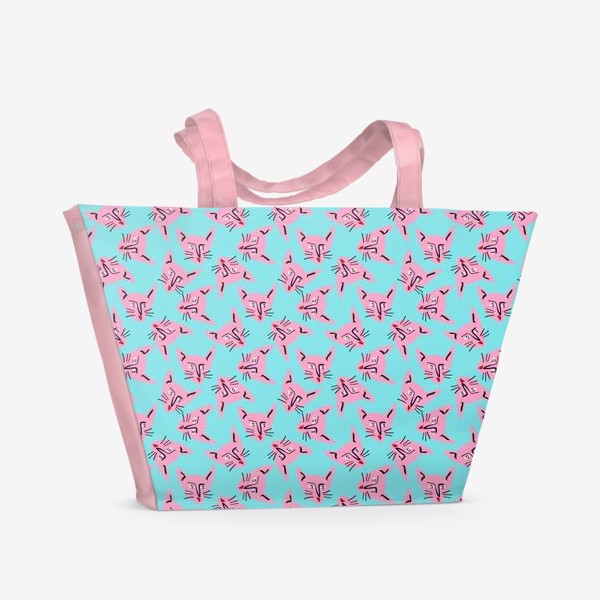 Пляжная сумка «Розовые коты »