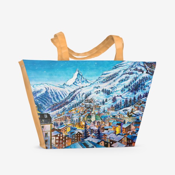 Пляжная сумка «вид на гору Церматт»