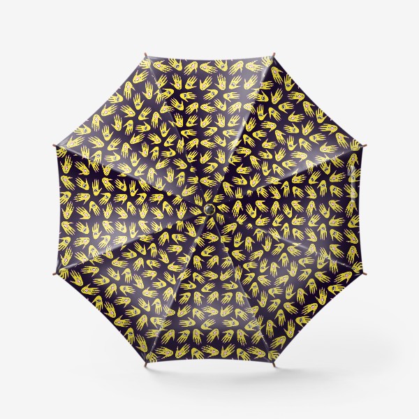 Зонт «Желтые руки неа черном фоне »