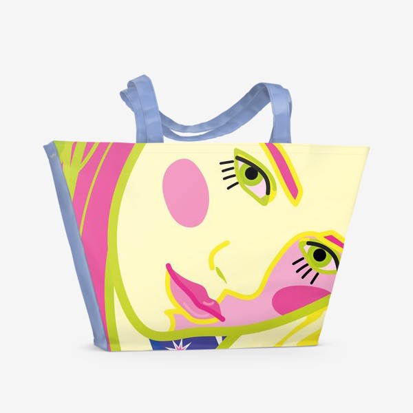 Пляжная сумка «яркий портрет девушки»