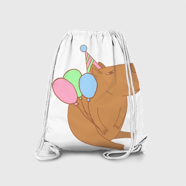Рюкзак «капибара праздничная с шариками»
