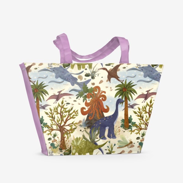 Пляжная сумка «Принт Доисторический. Динозавры.»