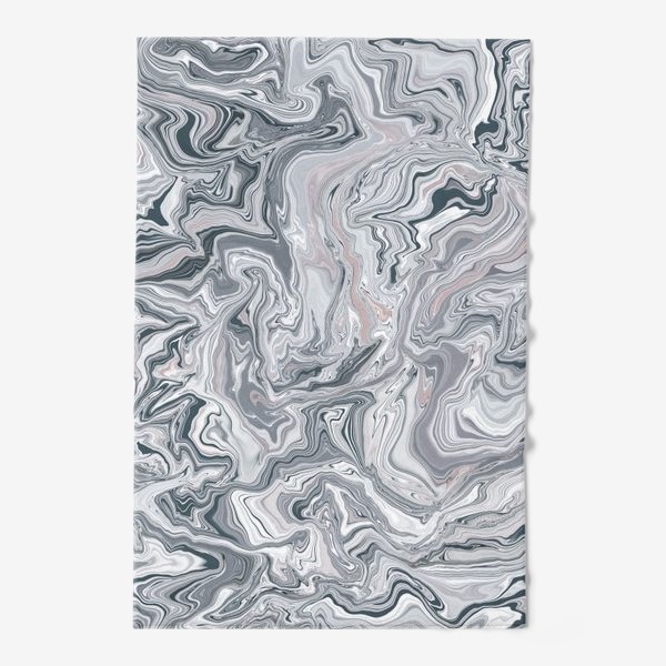 Полотенце «Паттерн абстракция флюид арт разводы серо-голубые волны»
