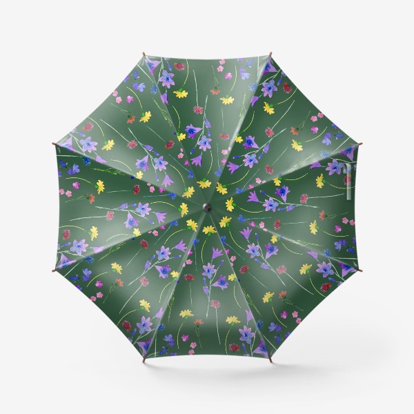 Зонт «акварельные полевые цветы»