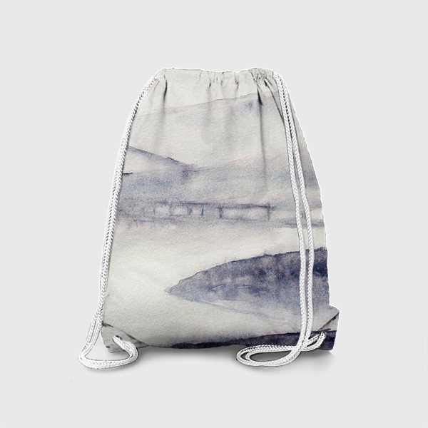 Рюкзак «Туманный пейзаж с мостом»