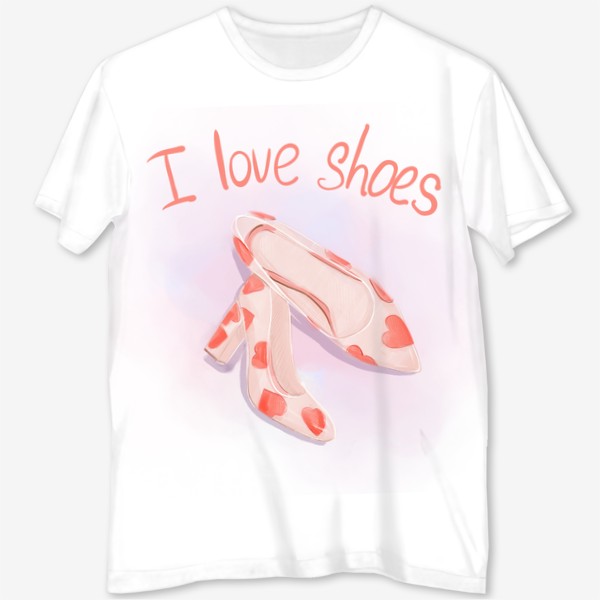 Футболка с полной запечаткой «I love shoes »