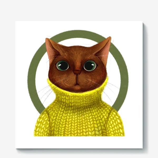 Холст «Кошка в свитере»