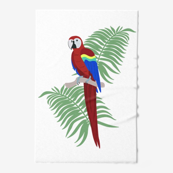 Полотенце «Попугай и тропические листья»