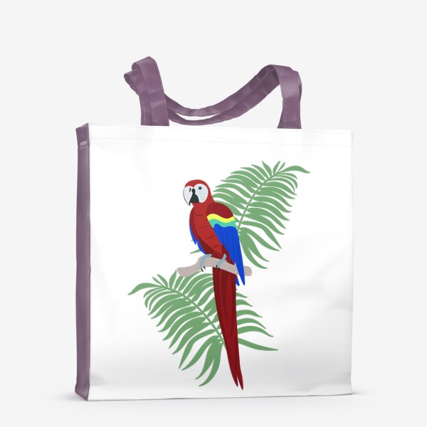 Сумка-шоппер «Попугай и тропические листья»
