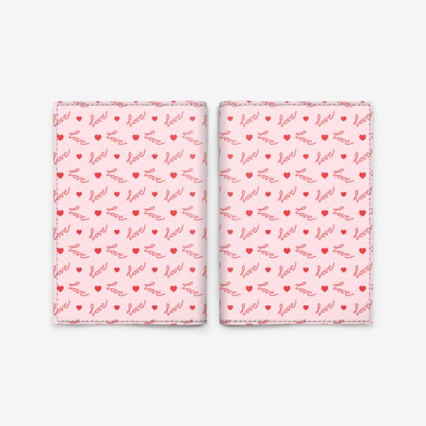 Обложка для паспорта «Сердечки на розовом фоне»