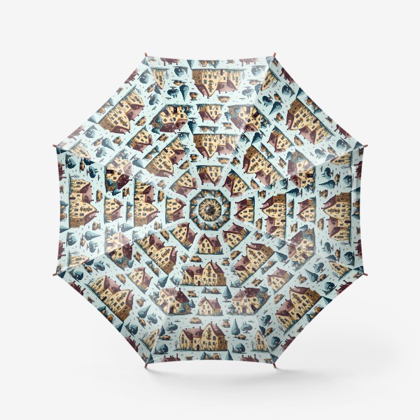 Зонт «Домики и машинки»