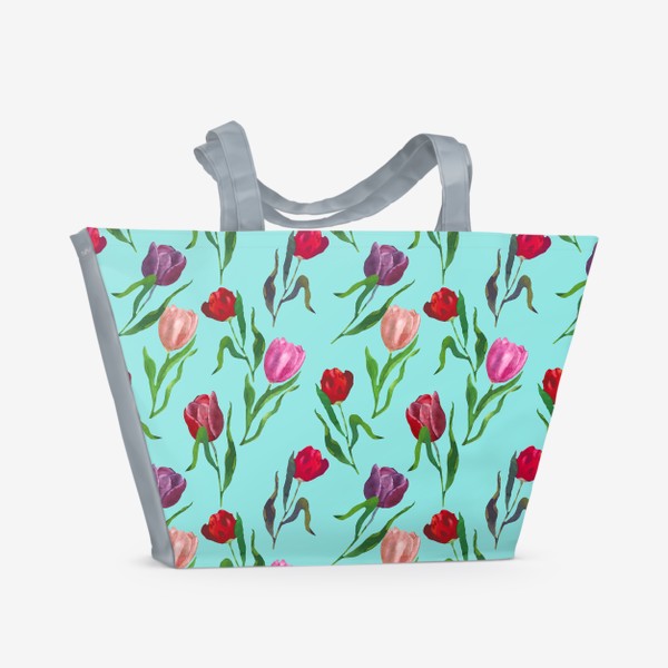 Пляжная сумка «красные тюльпаны»